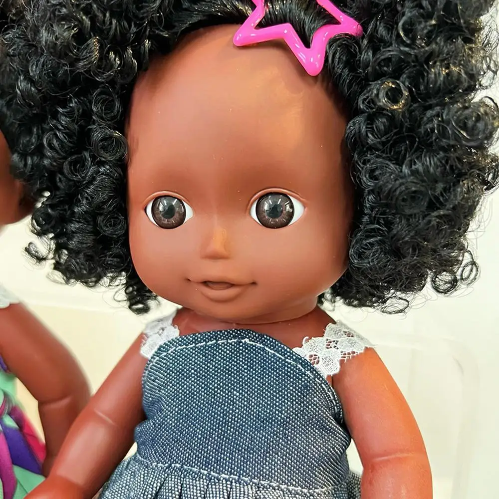 27CM Black Skin Baby Doll Touch Girl Doll Baby Reborn Toys Realistic Touch African American Girls Dolls Toddler Birthday Gifts