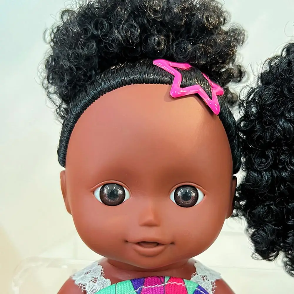 27CM Black Skin Baby Doll Touch Girl Doll Baby Reborn Toys Realistic Touch African American Girls Dolls Toddler Birthday Gifts