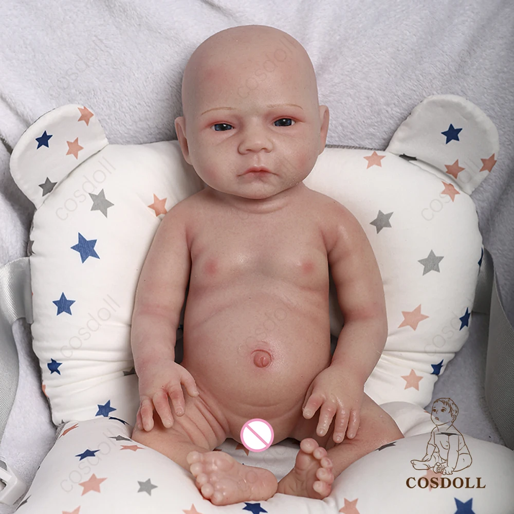 COSDOLL 18.5inch 3.1kg Full Body Silicone Bebe Reborn Doll Soft Dolls Realistic Girl Baby DIY Toys for Children Christmas Gifts