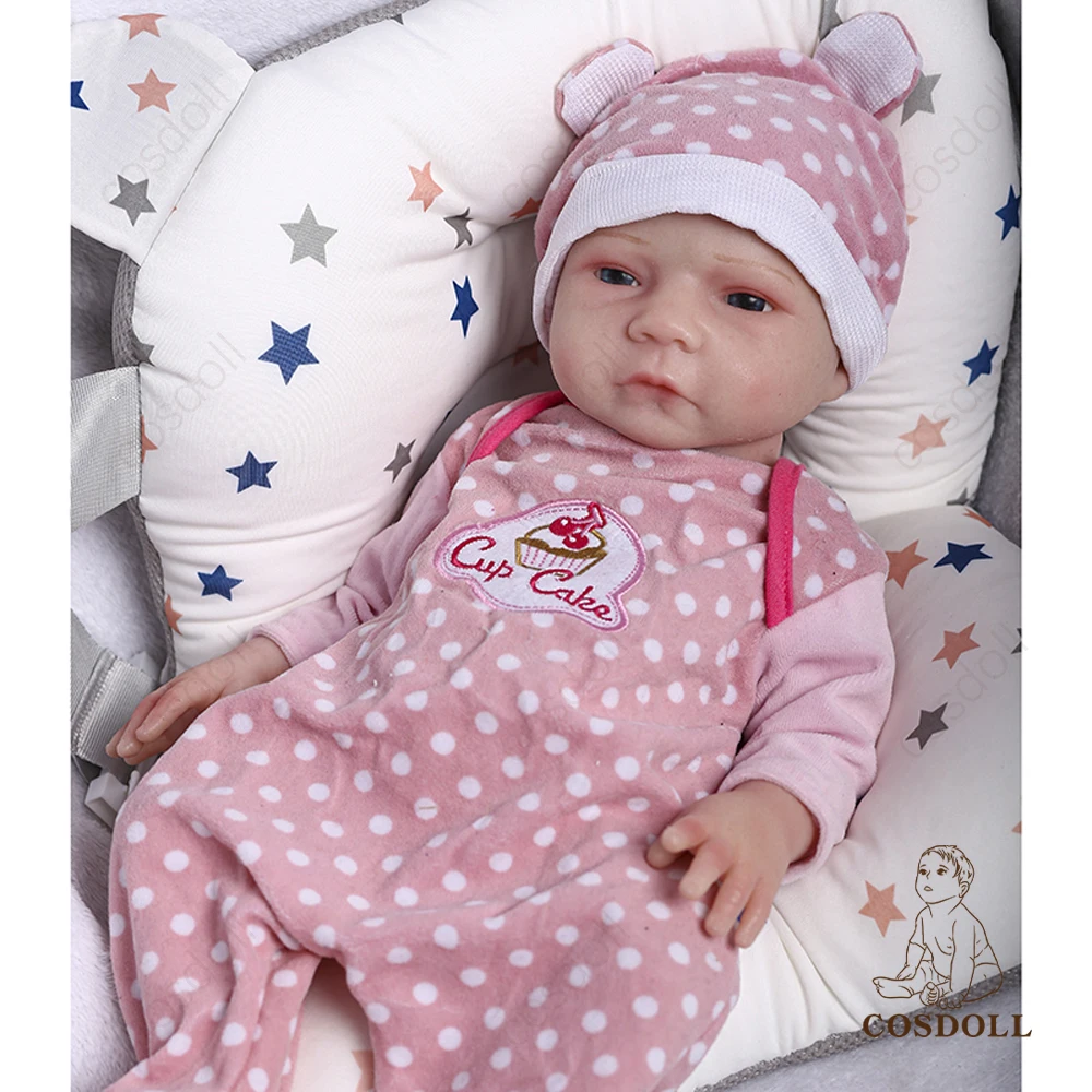 COSDOLL 18.5inch 3.1kg Full Body Silicone Bebe Reborn Doll Soft Dolls Realistic Girl Baby DIY Toys for Children Christmas Gifts