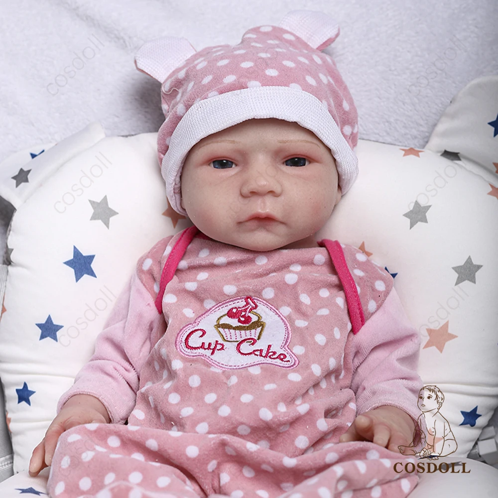 COSDOLL 18.5inch 3.1kg Full Body Silicone Bebe Reborn Doll Soft Dolls Realistic Girl Baby DIY Toys for Children Christmas Gifts