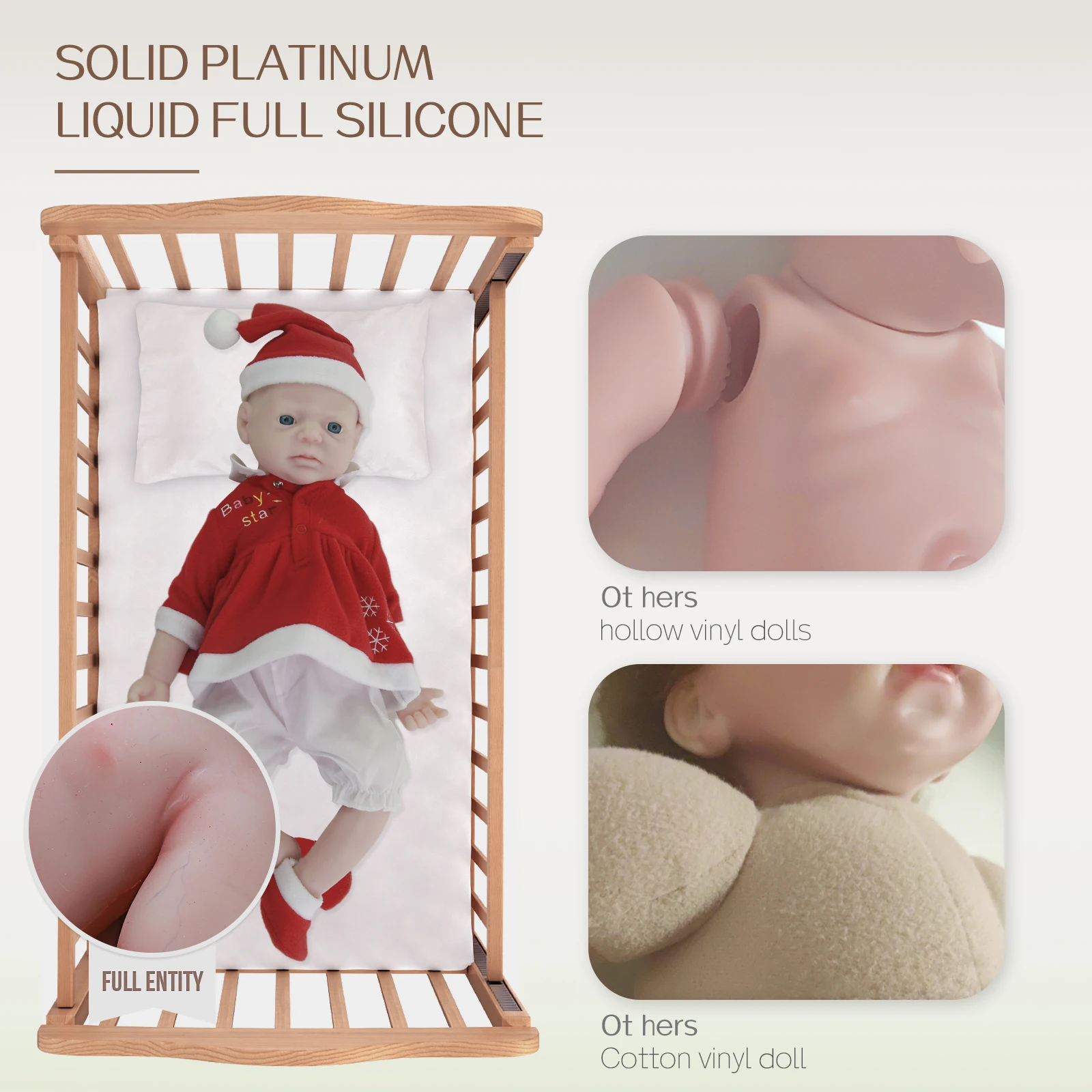 Silicone Reborn Baby Dolls Soft Body  Waterproof Doll Baby Toy Kids Birthday Gifts doll #12 COSDOLL Reborn doll 56cm 3.45kg