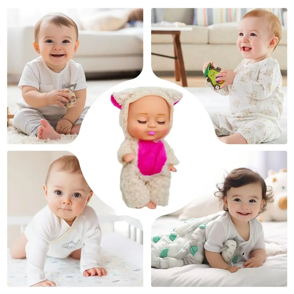 Small Reborn Doll Set 6X Small Sleeping Doll Girls Reborn Toy Rotatable Limbs Movable Joints Realistic Collectible Figurines For