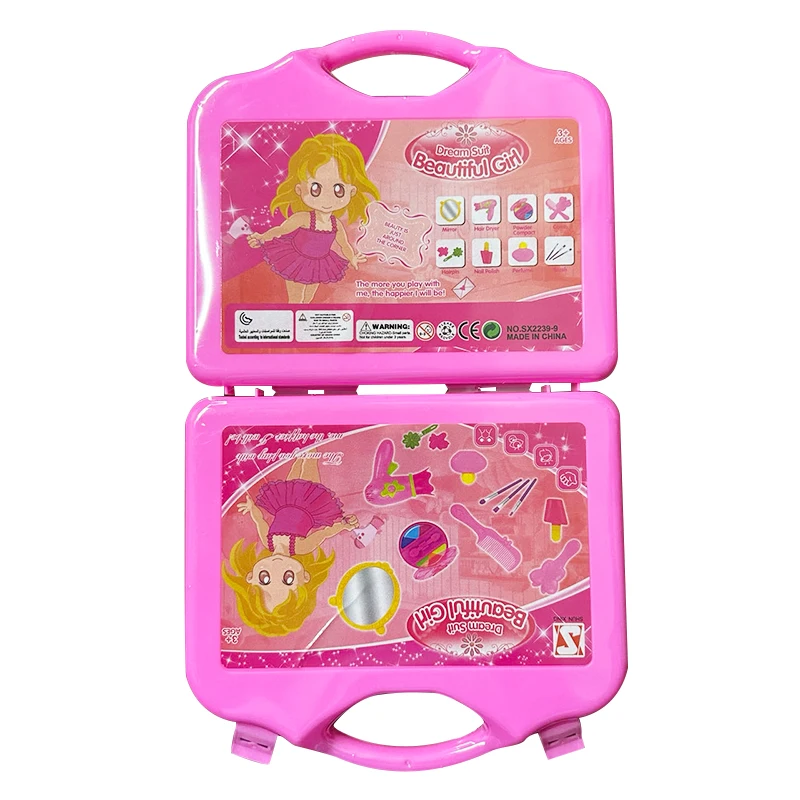 Beauty Salon Set Toy Interactive Pretend Play Hair Salon Playset Fashion Role Play Kit Carry Case For Kids Toys Gifts For Girls