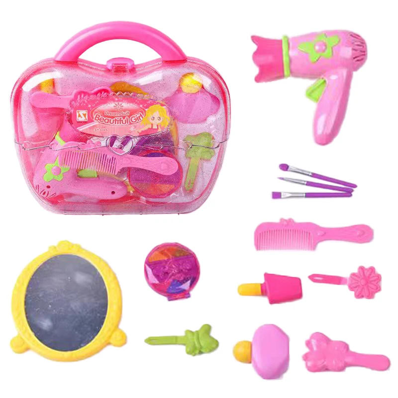 Beauty Salon Set Toy Interactive Pretend Play Hair Salon Playset Fashion Role Play Kit Carry Case For Kids Toys Gifts For Girls