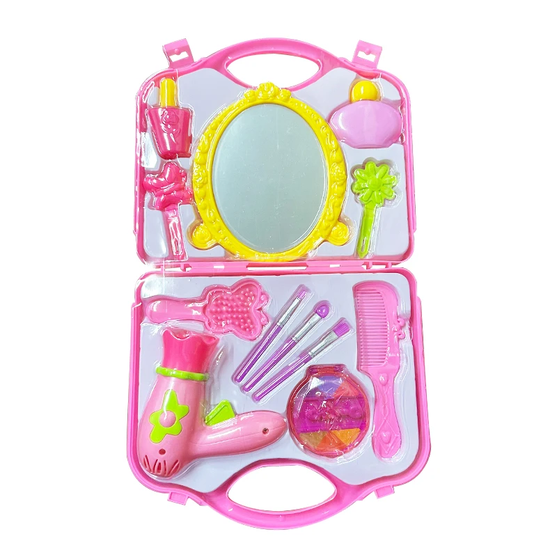 Beauty Salon Set Toy Interactive Pretend Play Hair Salon Playset Fashion Role Play Kit Carry Case For Kids Toys Gifts For Girls