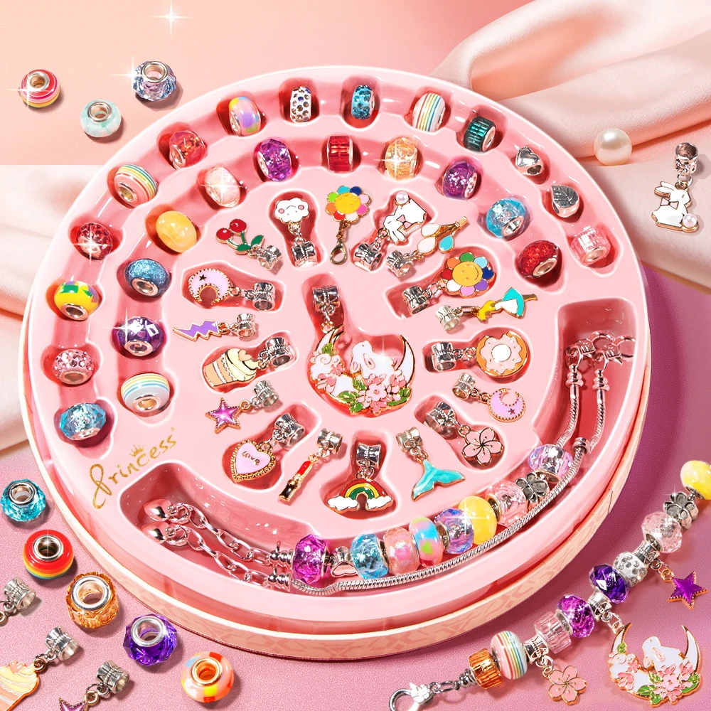 Girl Makeup Toy Fashion Cosmetic Jewelry Toys Children Play Craft Stuff Kit Kids Role Playing Beauty Princess Birthday Gifts