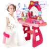 Children's induction music 36pcs kids dressing table toy girl simulation home makeup and makeup jewelry box baby birthday gift