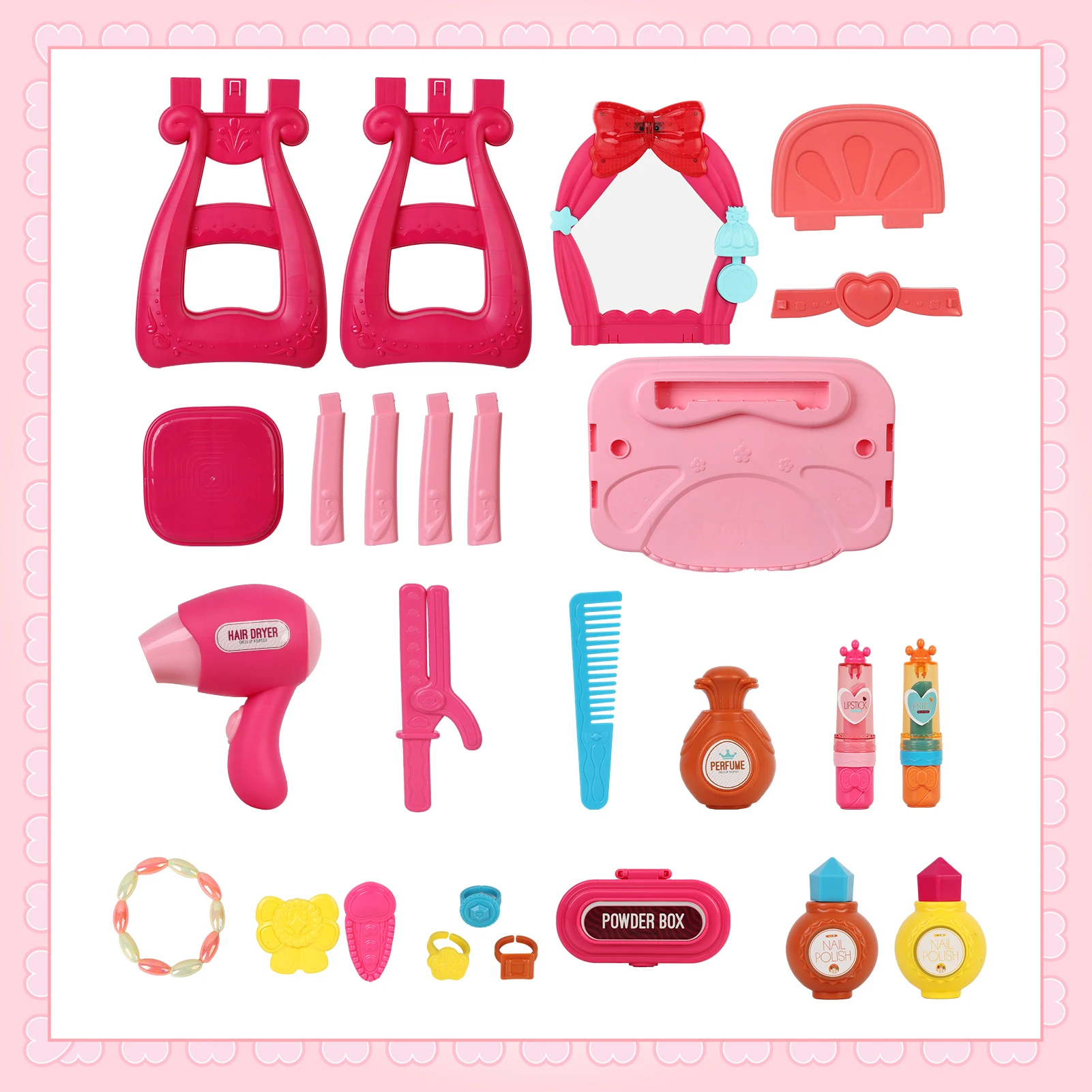 Children's induction music 36pcs kids dressing table toy girl simulation home makeup and makeup jewelry box baby birthday gift