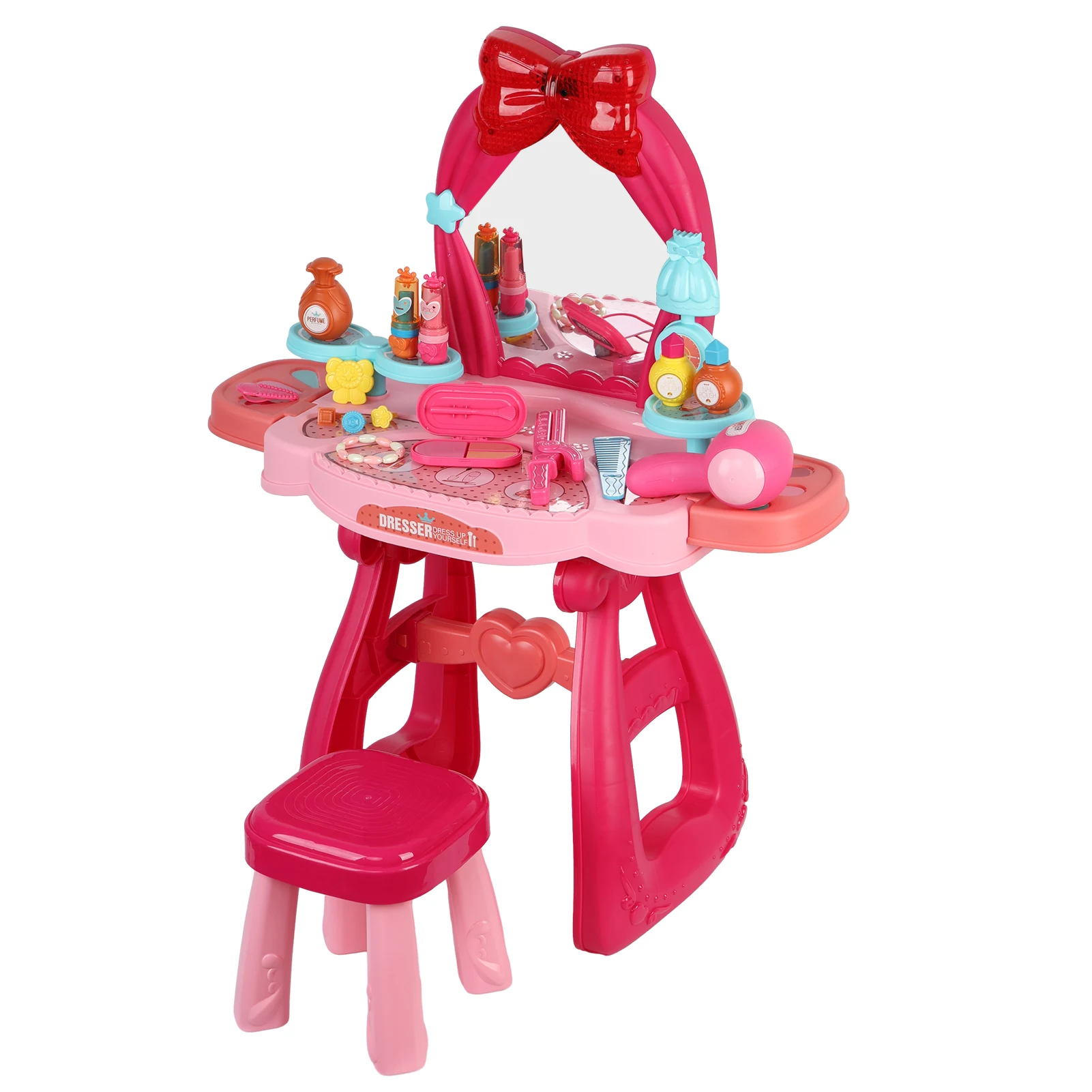 Children's induction music 36pcs kids dressing table toy girl simulation home makeup and makeup jewelry box baby birthday gift