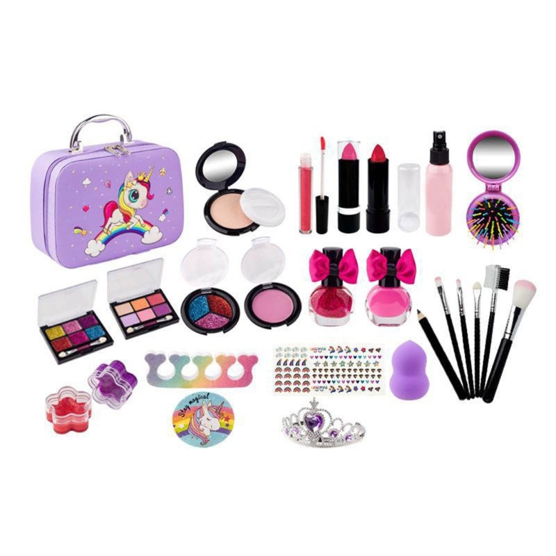 Kid Makeup Kit for Girls Playing Make Up Set Toy for 4 5 6 7 8 9 10 Year-Old Girls Pretend Dress-Up Beauty Set