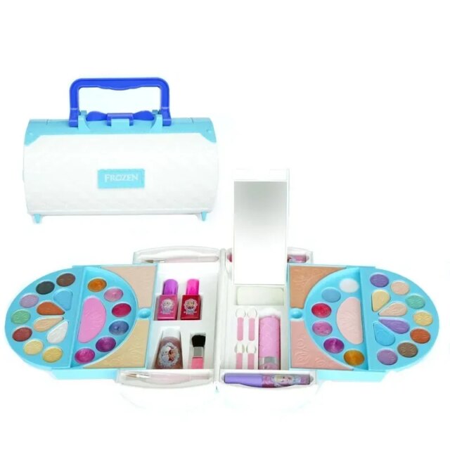 Disney girls Princess frozen elsa anna real suitcase  case Makeup set with original box  Cartoon  Beauty Fashion Pretend Toys - Image 4