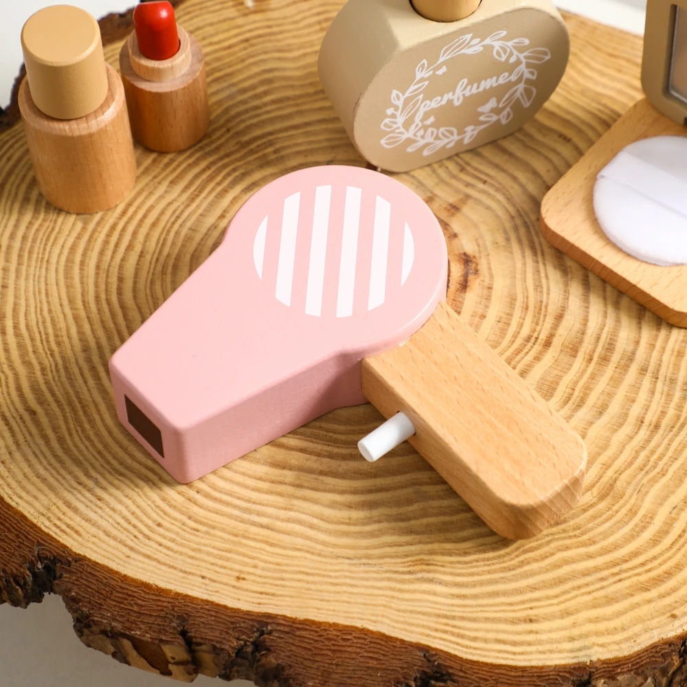 Wooden Children's Simulation Makeup Set Girls Role Play Hair Comb Brush Mirror Mascara Gifts Toy Girl Montessori Makeup Toy