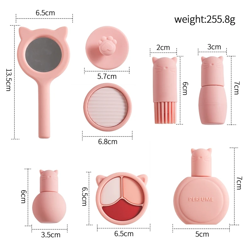 Kids Beauty Montessori Toys Girls Pretend Makeup Toy BPA Free Silicone Simulation Lipstick Eye Shadow Toy Girl Cosplay Game Gift