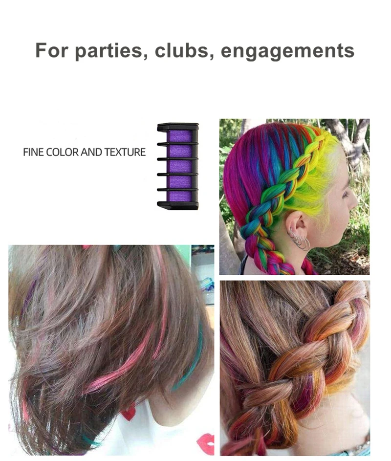 Kids Colorful Matte Disposable Hair Dye Comb Toys  For Girls Makeup Toys Party Hair Dye Non-toxic Safe Children Toys Gift