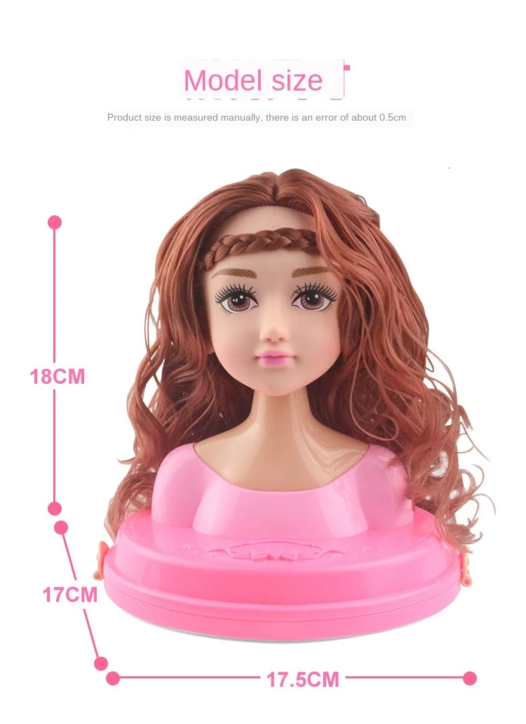 Fashion Stylist Kids Makeup Beauty Toys For Children Half Body Hairstyle Doll Long Hair Head Pretend Play Toys Girls Xmas Gift