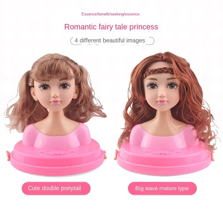 Fashion Stylist Kids Makeup Beauty Toys For Children Half Body Hairstyle Doll Long Hair Head Pretend Play Toys Girls Xmas Gift