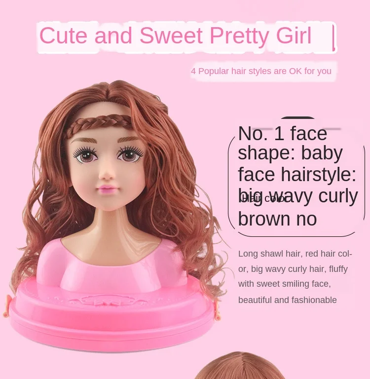 Fashion Stylist Kids Makeup Beauty Toys For Children Half Body Hairstyle Doll Long Hair Head Pretend Play Toys Girls Xmas Gift