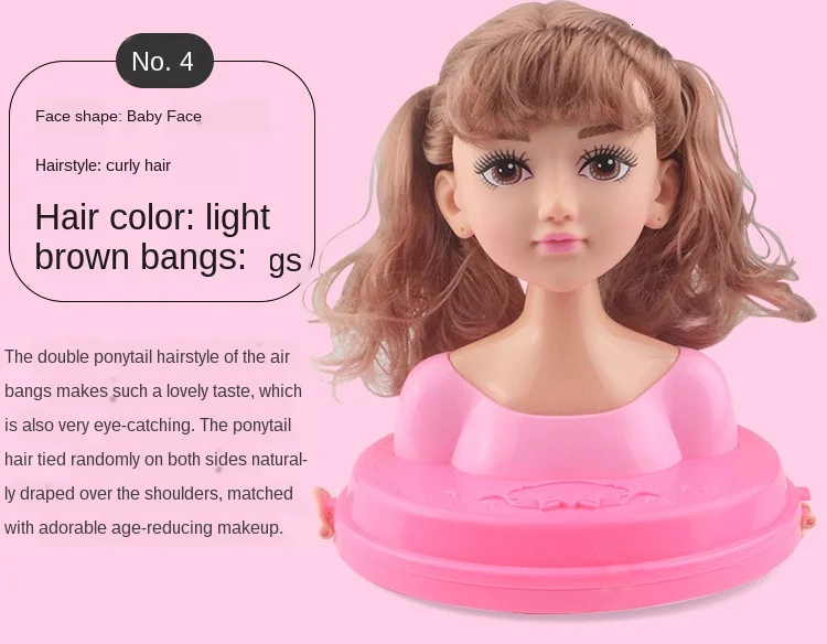 Fashion Stylist Kids Makeup Beauty Toys For Children Half Body Hairstyle Doll Long Hair Head Pretend Play Toys Girls Xmas Gift