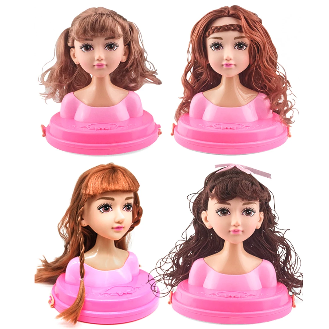 Funny Children Head Model Half Body Doll Toy Simulation Barber Makeup artist Makeup Hairstyle Beauty toy kids Girls Gift