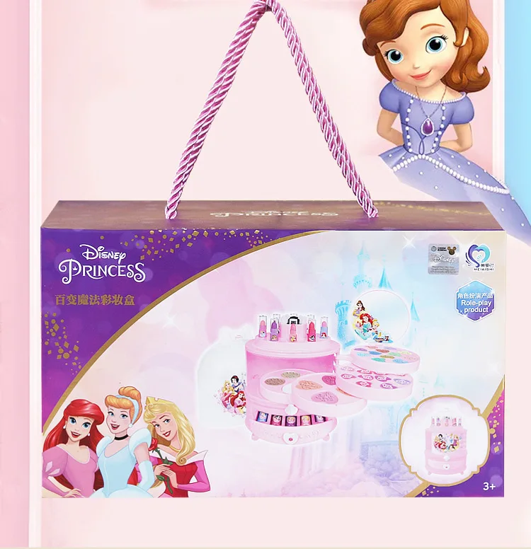 Disney girls Snow White princess elsa real Cosmetics Make up set Beauty makeup box With original box kids birthday gift