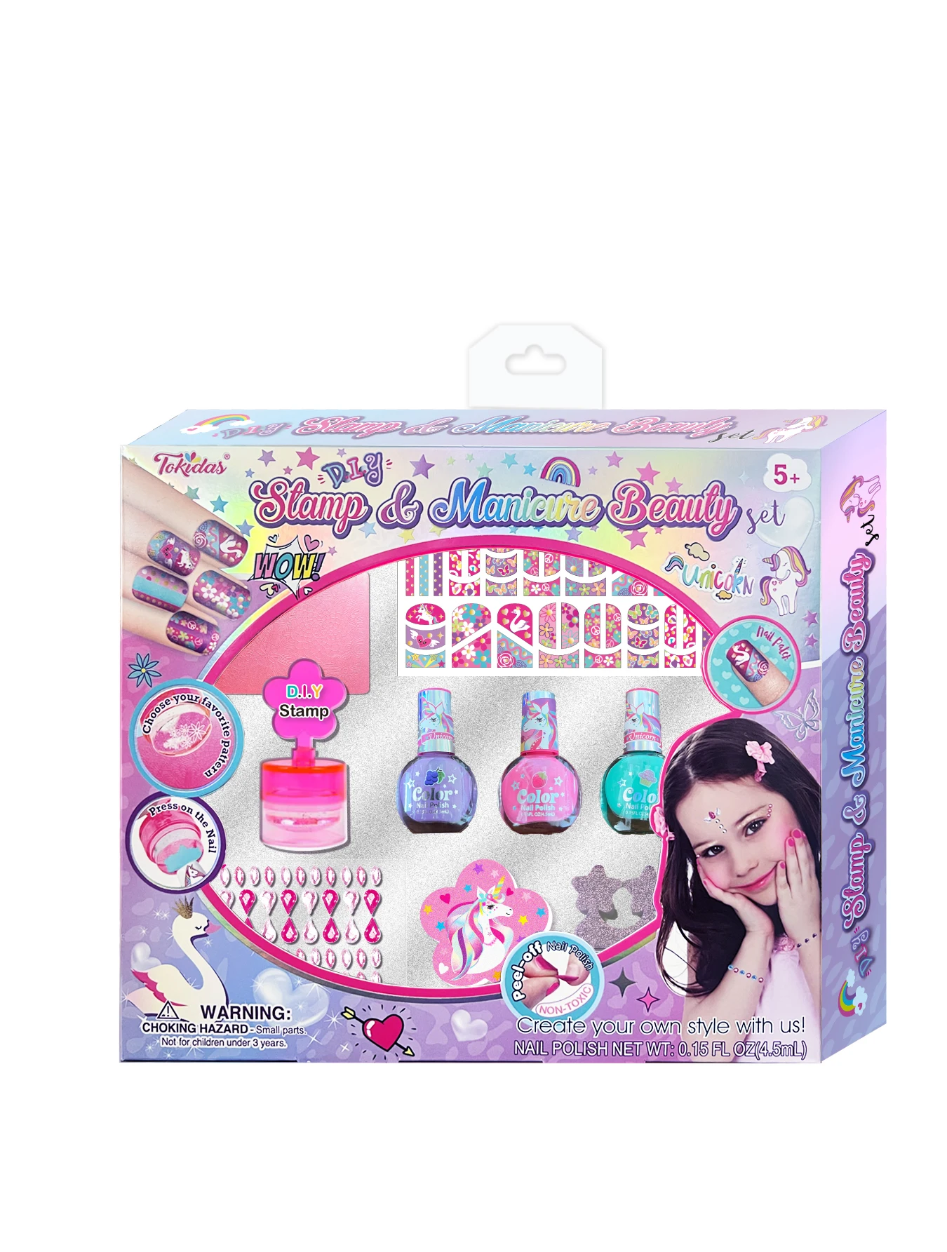 2024 Children Makeup Toys Manufacturers Fashion Girl Nail kit Art Nail Polish Make Up Nail Set