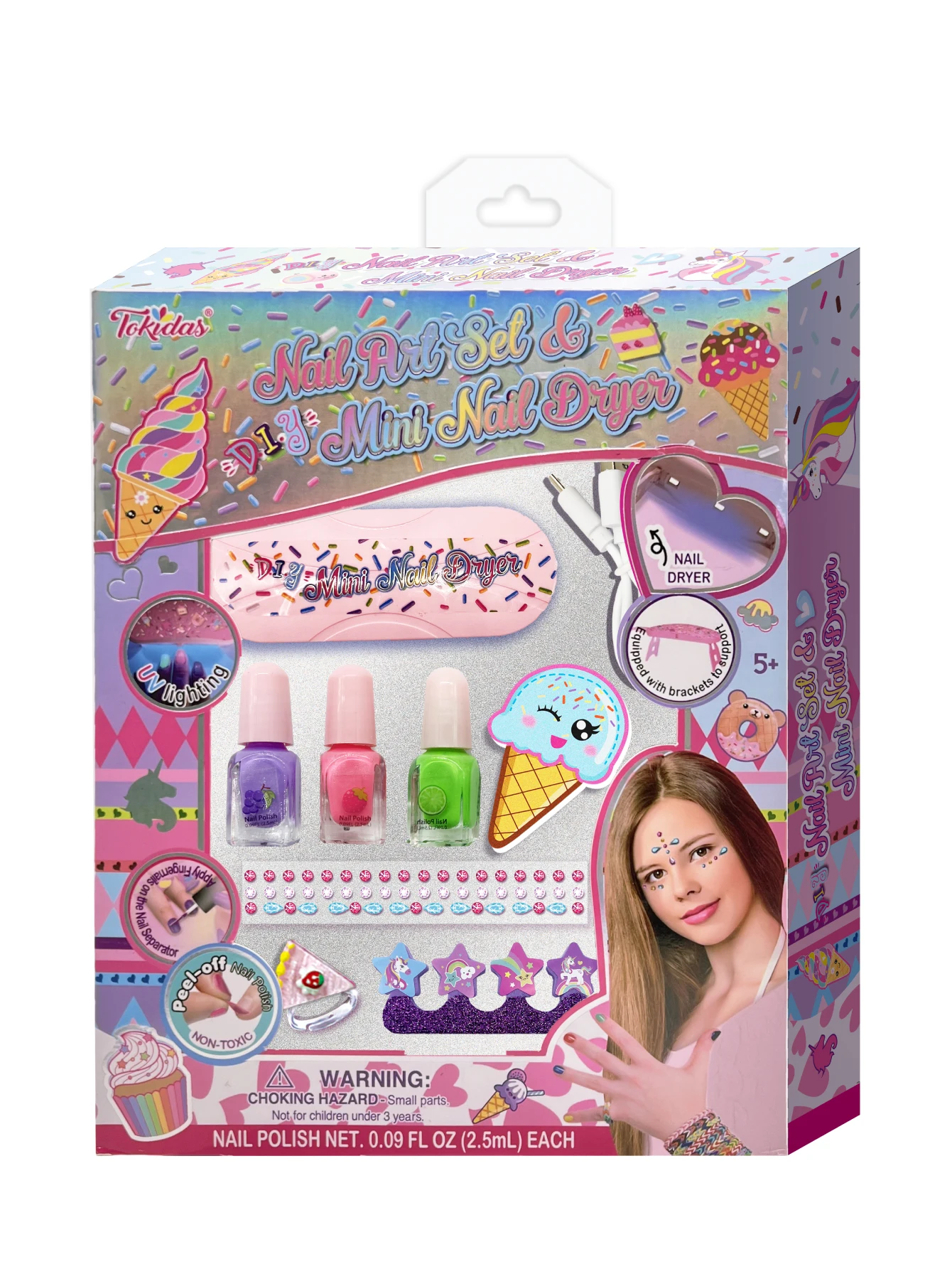 2024 Children Makeup Toys Manufacturers Fashion Girl Nail kit Art Nail Polish Make Up Nail Set