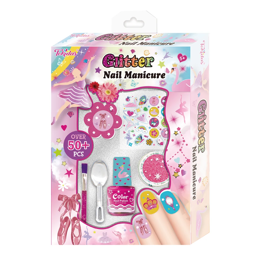 2024 Kids Makeup Set Nail Polish Kit Stickers Kids Toys Birthday Gifts Unicorn Design Style