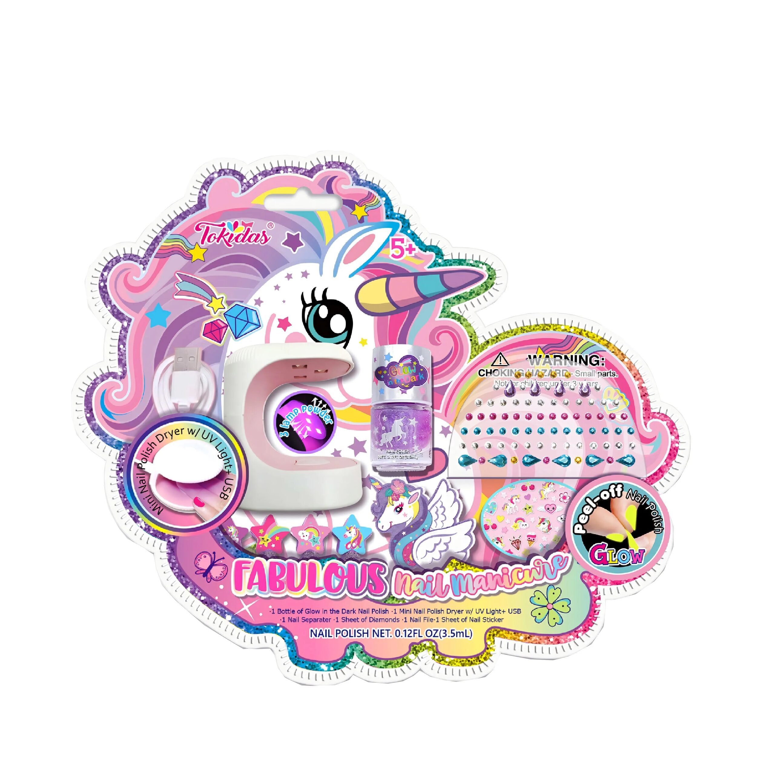 2024 Kids Makeup Set Nail Polish Kit Stickers Kids Toys Birthday Gifts Unicorn Design Style