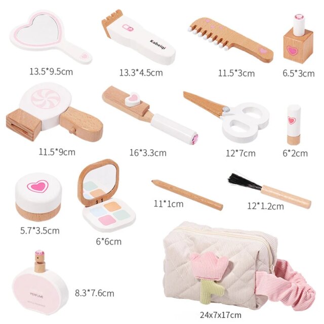 Toys for Girl Games Wooden Simulation Children's Makeup Kit Baby Cosmetics Set Kids Wood Lipstick Stuff Beauty and Fashion Toys - Image 6
