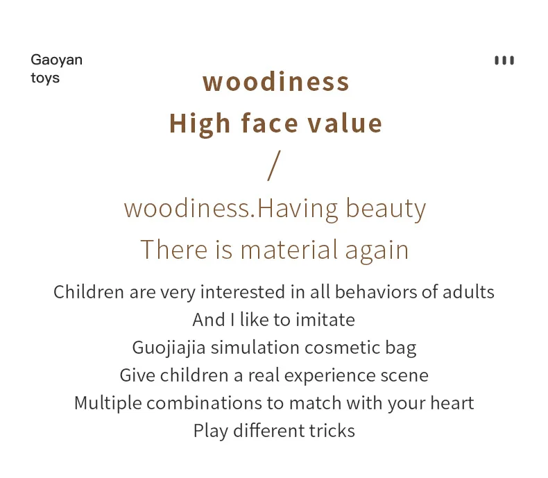 Toys for Girl Games Wooden Simulation Children's Makeup Kit Baby Cosmetics Set Kids Wood Lipstick Stuff Beauty and Fashion Toys