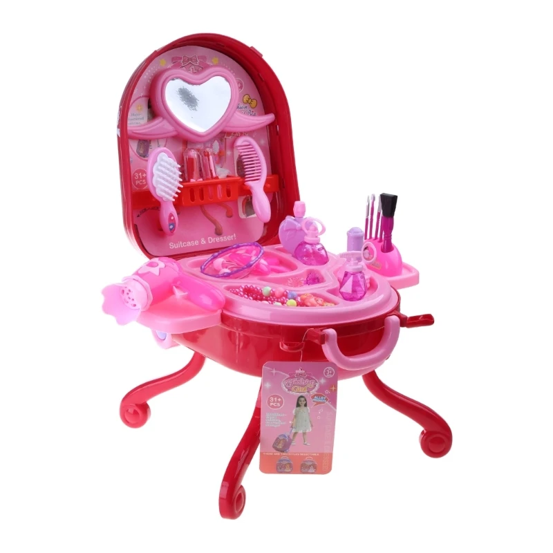 Girls Toy Princess Makeup Vanity for Kids Toddler Dress-up Table Toy for 3 4 5 6 Years Old Girls Kids Role Playset