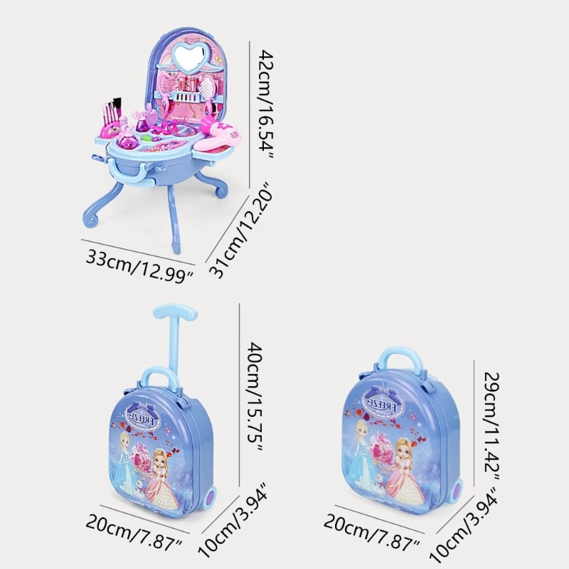 Girls Toy Princess Makeup Vanity for Kids Toddler Dress-up Table Toy for 3 4 5 6 Years Old Girls Kids Role Playset