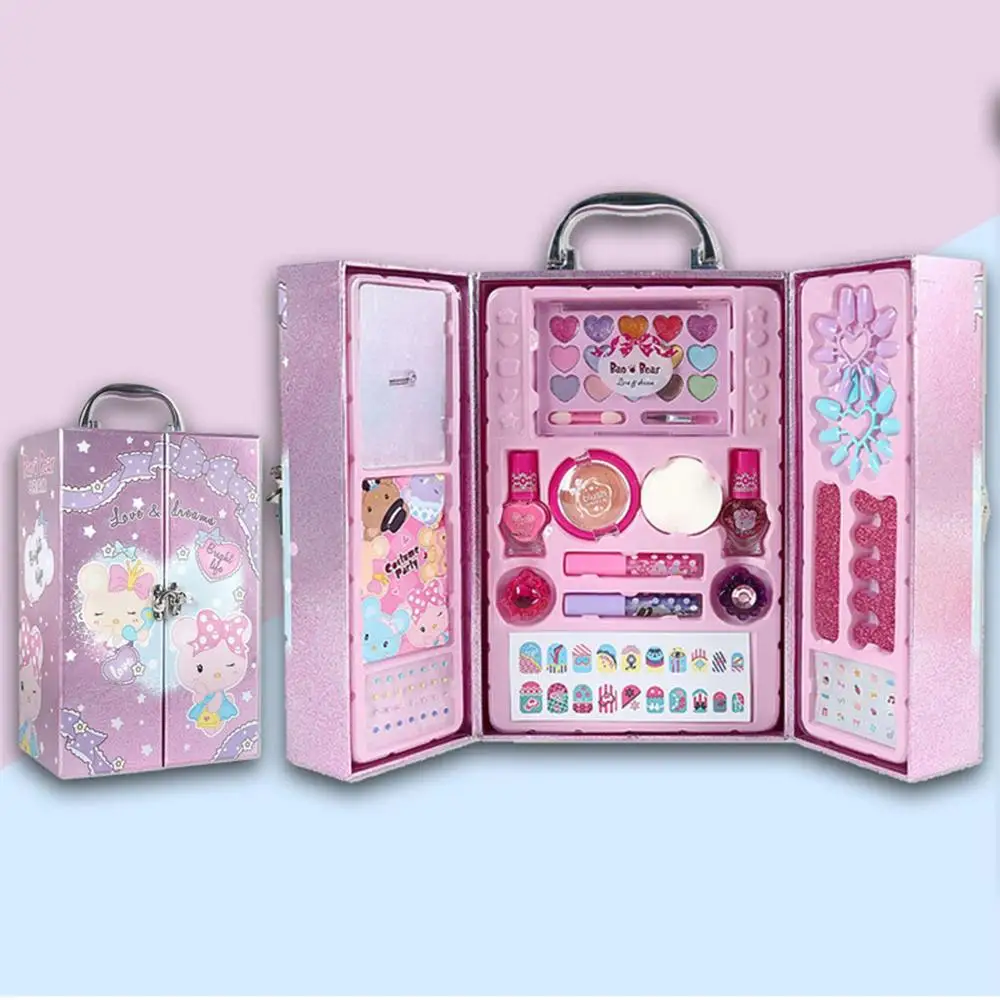 Pretend Play Fashion Kids Cosmetics Makeup Set Safe Washable Kids Princess Beauty For Girl Baby Toys Makeup Kit For Girl