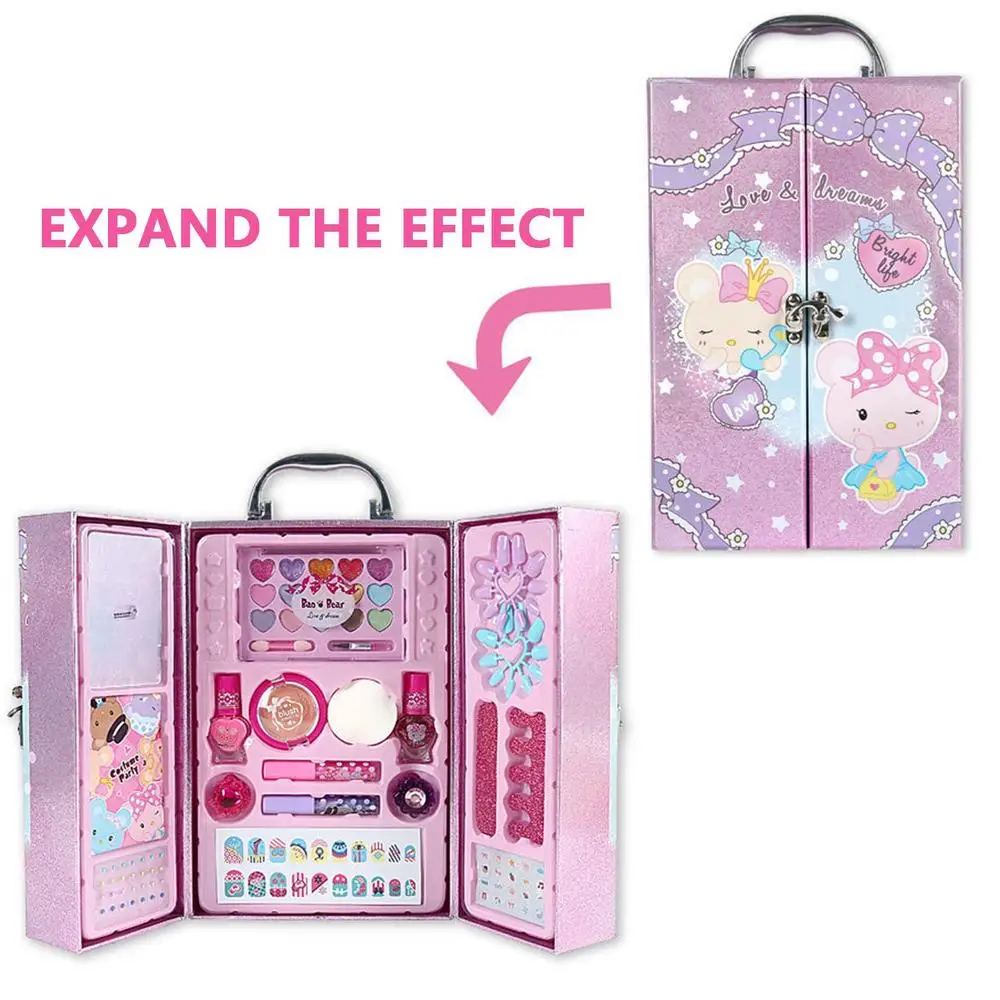 Pretend Play Fashion Kids Cosmetics Makeup Set Safe Washable Kids Princess Beauty For Girl Baby Toys Makeup Kit For Girl