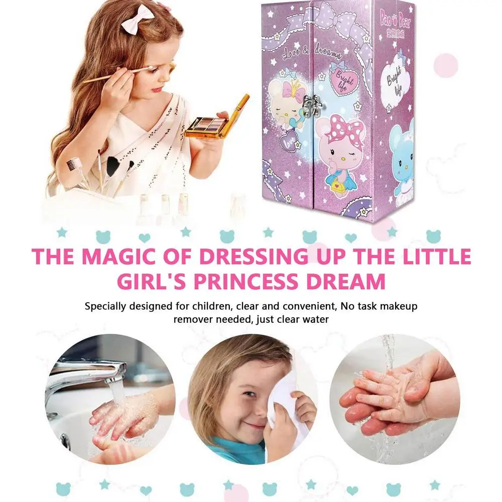 Pretend Play Fashion Kids Cosmetics Makeup Set Safe Washable Kids Princess Beauty For Girl Baby Toys Makeup Kit For Girl