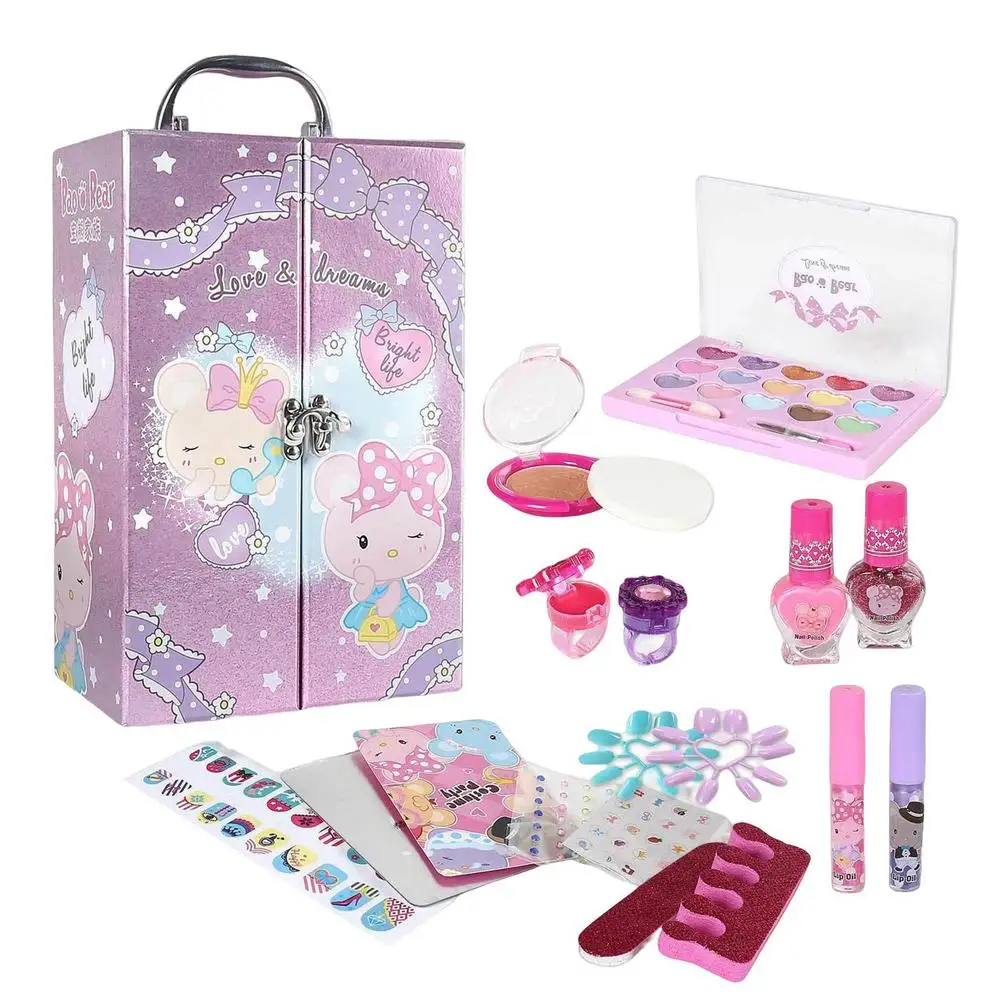 Pretend Play Fashion Kids Cosmetics Makeup Set Safe Washable Kids Princess Beauty For Girl Baby Toys Makeup Kit For Girl