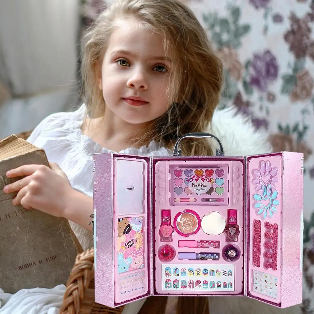 Pretend Play Fashion Kids Cosmetics Makeup Set Safe Washable Kids Princess Beauty For Girl Baby Toys Makeup Kit For Girl