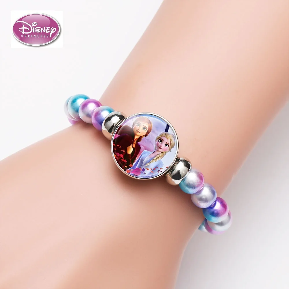 Disney frozen Elsa Anna Princess Bracelets Fashion Rainbow Cute Girl Makeup Toys Children Kids Cartoon Bracelet gift