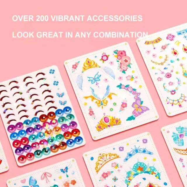 Mideer 3 In 1 Dress Up Game Set DIY Princess Fantasy Makeup Toys Drawing Outfit Changing Diamond Sticking For Kids Girls 3Y+ - Image 3