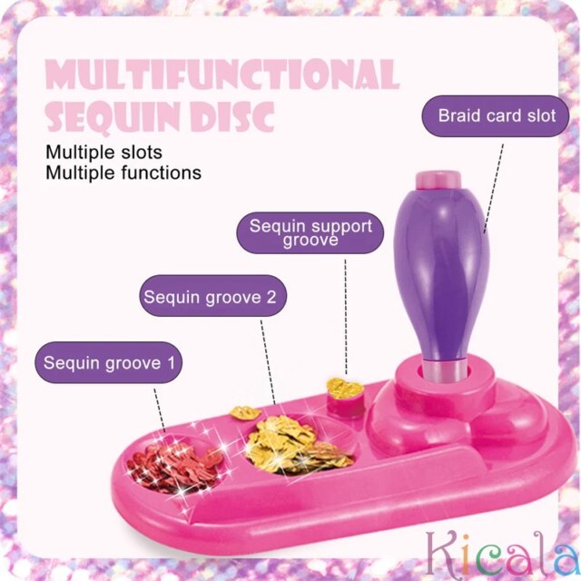 Hair Styling Decoration Kit Jewelry Set  Pretend Play Toys Bling Diamond Sequin Stapler Drill Stickers Machine Gifts For Girls - Image 5