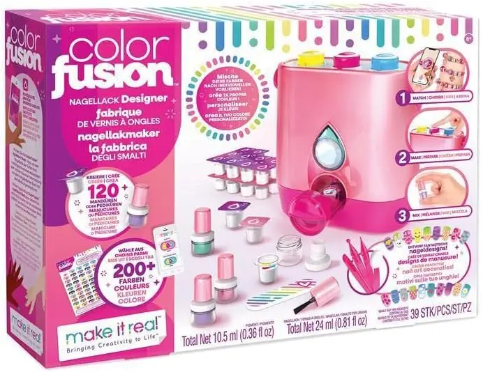 Original Make It Real Color Fusion DIY Creative Nail Polish Designer Girls Makeup Toys Water Based Kids Nail Polish Manicure