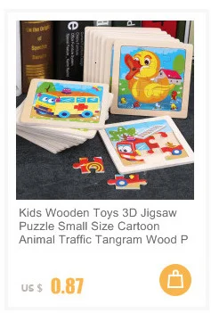 Economy 30piece Montessori 3D Puzzle Cartoon Animal Wooden Jigsaw Puzzle Board Game Educational Toys For Children Gifts