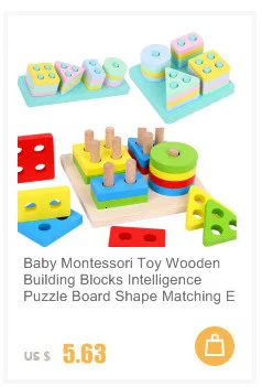 Economy 30piece Montessori 3D Puzzle Cartoon Animal Wooden Jigsaw Puzzle Board Game Educational Toys For Children Gifts