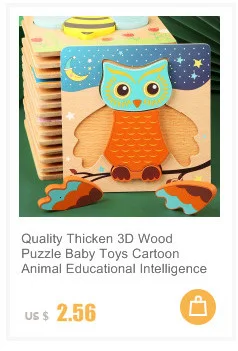 Economy 30piece Montessori 3D Puzzle Cartoon Animal Wooden Jigsaw Puzzle Board Game Educational Toys For Children Gifts