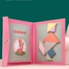 Kids Wooden Jigsaw Magnetic Tangram Puzzle Book Educational Toys Children Portable Montessori Learning Intelligence Baby Gift - Image 2