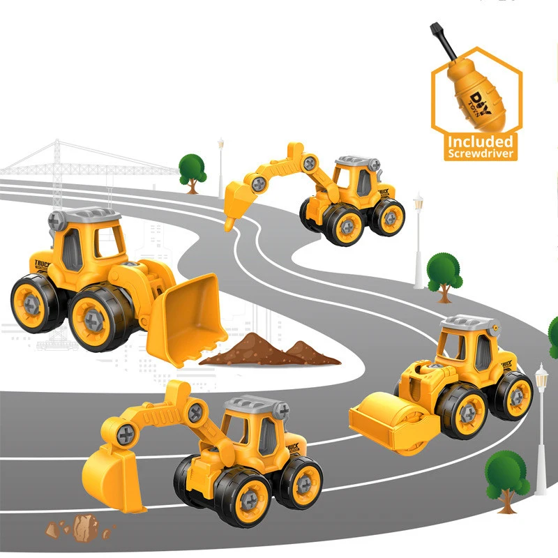 Nut Disassembly Loading Unloading Engineering Truck Excavator Bulldozer Montessori Education Toy Child Screw Creative Tool Car