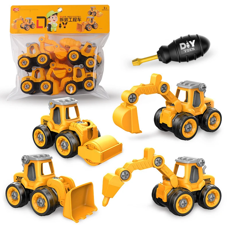 Nut Disassembly Loading Unloading Engineering Truck Excavator Bulldozer Montessori Education Toy Child Screw Creative Tool Car