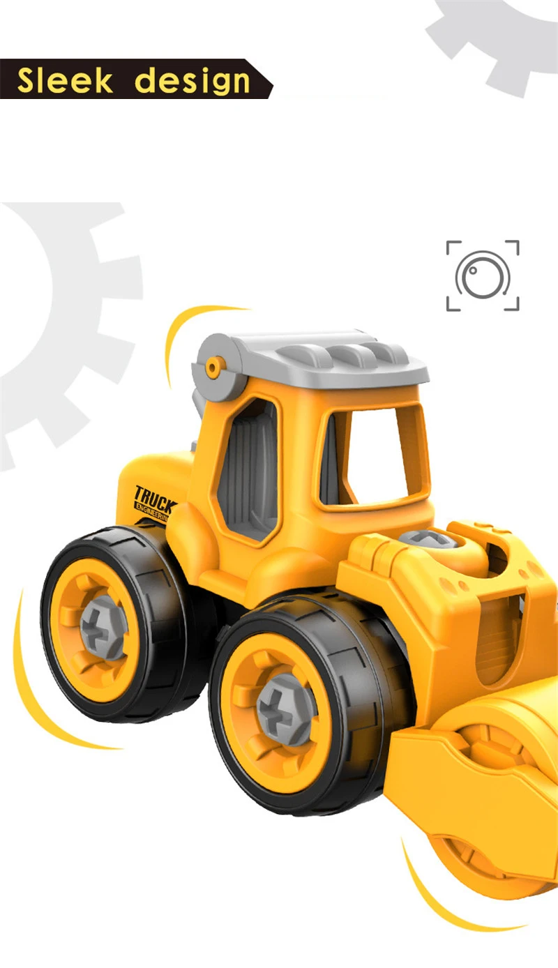 Nut Disassembly Loading Unloading Engineering Truck Excavator Bulldozer Montessori Education Toy Child Screw Creative Tool Car