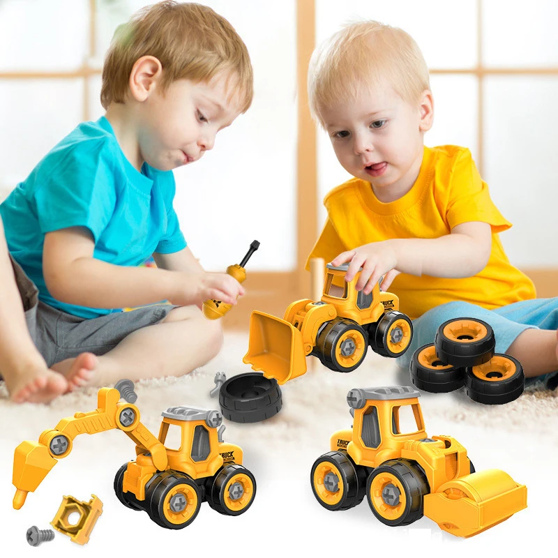 Nut Disassembly Loading Unloading Engineering Truck Excavator Bulldozer Montessori Education Toy Child Screw Creative Tool Car